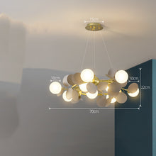 Carica l'immagine nel visualizzatore di Gallery, Lampadario Moderno a Sfere con Dettagli Decorativi – Stile Nordico da 130 cm