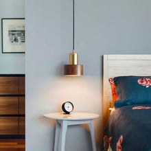 Carica l'immagine nel visualizzatore di Gallery, Vintage Brass Walnut Solid Wood Copper Lamps