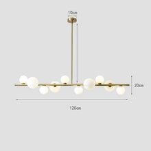 Carica l'immagine nel visualizzatore di Gallery, Lampadario Lineare Personalizzato – Sfere Azzurre in Stile Nordic Art