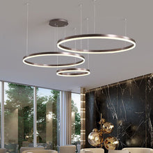 Carica l'immagine nel visualizzatore di Gallery, Lampadario Moderno a Cerchi – Doppio Anello LED con Dimmer e Controllo Smart