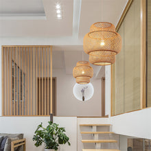 Carica l'immagine nel visualizzatore di Gallery, Nordic Bamboo Weaving B&B Inn Bamboo Art Chandelier
