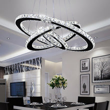 Carica l'immagine nel visualizzatore di Gallery, Stainless Steel Ring Simple Crystal Chandelier