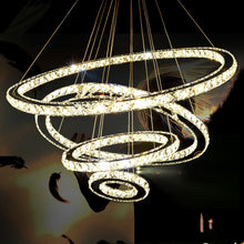 Carica l'immagine nel visualizzatore di Gallery, Stainless Steel Ring Simple Crystal Chandelier
