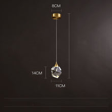 Carica l'immagine nel visualizzatore di Gallery, All Copper Light Luxury Crystal Chandelier Modern Minimalist Restaurant Three-Head Chandelier