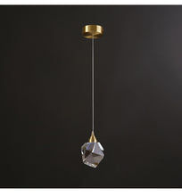 Carica l'immagine nel visualizzatore di Gallery, All Copper Light Luxury Crystal Chandelier Modern Minimalist Restaurant Three-Head Chandelier