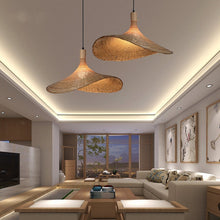 Carica l'immagine nel visualizzatore di Gallery, Lampadario “Bamboo Wave” – Rattan Naturale Stile Giapponese