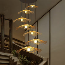 Carica l'immagine nel visualizzatore di Gallery, Japanese Style Bamboo Chandelier Creative Living Room Lamp