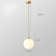 Carica l'immagine nel visualizzatore di Gallery, Bedroom Bedside Glass Single Head Small Chandelier