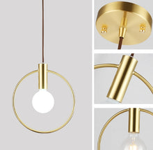 Carica l'immagine nel visualizzatore di Gallery, Nordic restaurant brass chandelier bar counter circle chandelier