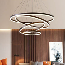 Carica l'immagine nel visualizzatore di Gallery, Lampadario Moderno a Cerchi – Doppio Anello LED con Dimmer e Controllo Smart