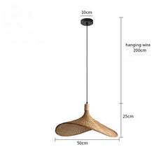 Carica l'immagine nel visualizzatore di Gallery, Lampadario “Bamboo Wave” – Rattan Naturale Stile Giapponese