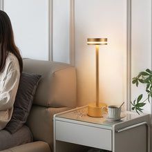 Carica l'immagine nel visualizzatore di Gallery, Lampada da Tavolo Ricaricabile in Alluminio – Touch USB, Stile Frisbee Design