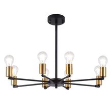 Carica l'immagine nel visualizzatore di Gallery, Lampadario Radiale in Stile Americano – Design Industriale con Finitura Oro