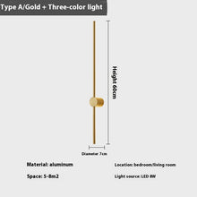 Carica l'immagine nel visualizzatore di Gallery, Rotatable Minimalist Strip Wall Lamp Simple Modern Living Room Wall Light Bulb