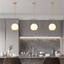 Carica l'immagine nel visualizzatore di Gallery, Simple Ball Glass Small Droplight Bedroom Bedside Single Headlight