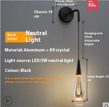 Carica l'immagine nel visualizzatore di Gallery, Applique LED in Cristallo K9 a Goccia