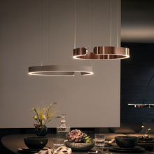 Carica l'immagine nel visualizzatore di Gallery, Lampadario ad Anello LED in Acciaio Inox – Design Nordico Moderno
