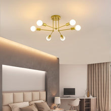 Carica l'immagine nel visualizzatore di Gallery, Lampada da soffitto in ferro battuto in stile nordico con 6 o 8 aste di ferro