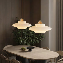 Carica l'immagine nel visualizzatore di Gallery, Lampadario in Vetro Opalino – Design Nordic Cream