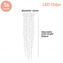 Carica l'immagine nel visualizzatore di Gallery, Lampadario a Goccia Cristallina – Design Scultoreo per Scale e In