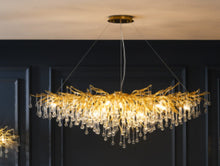 Carica l'immagine nel visualizzatore di Gallery, Postmodern Light Luxury Chandelier Water Drop Crystal Lamp Atmosphere