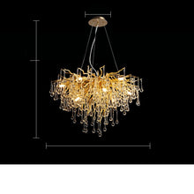 Carica l'immagine nel visualizzatore di Gallery, Postmodern Light Luxury Chandelier Water Drop Crystal Lamp Atmosphere