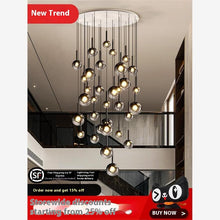 Carica l'immagine nel visualizzatore di Gallery, High-grade Empty Chandelier Rotating Staircase Long Chandelier