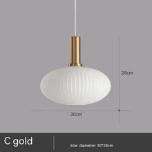 Carica l'immagine nel visualizzatore di Gallery, Bar Restaurant Chandelier Personalized Simple Striped Single-head Paint Green Glass Lantern Chandelier