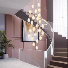 Carica l'immagine nel visualizzatore di Gallery, Nordic Minimalist Ceramic Magnolia Dining Room Bedroom Bedside Staircase Petal Chandelier