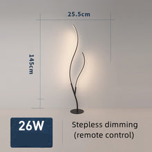 Carica l'immagine nel visualizzatore di Gallery, Lampada da Terra a LED Design Twig – Linee Fluide in Alluminio Nero Opaco