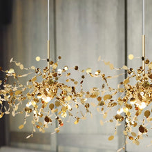 Carica l'immagine nel visualizzatore di Gallery, Nordic Minimalist Living Room Window Bar Tree Leaf Stainless Steel Chandelier