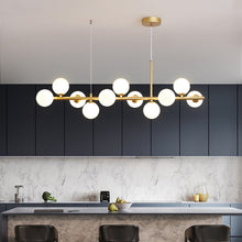 Carica l'immagine nel visualizzatore di Gallery, A Long Minimalist Glass Magic Bean Chandelier