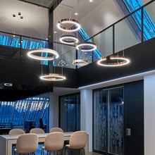 Carica l'immagine nel visualizzatore di Gallery, Lampadario ad Anello LED in Acciaio Inox – Design Nordico Moderno