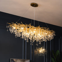 Carica l'immagine nel visualizzatore di Gallery, Postmodern Light Luxury Chandelier Water Drop Crystal Lamp Atmosphere