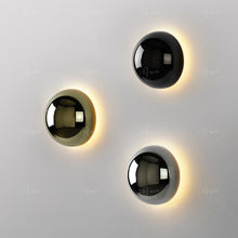 Carica l'immagine nel visualizzatore di Gallery, Round Aisle Lamps Nordic Solar Eclipse Bedroom Bedside Wall Lamp