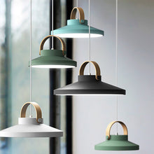 Carica l'immagine nel visualizzatore di Gallery, Bedside Dining Room Macaron Wood Ring Single Head Chandelier