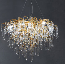 Carica l'immagine nel visualizzatore di Gallery, Postmodern Light Luxury Chandelier Water Drop Crystal Lamp Atmosphere