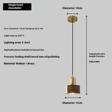 Carica l'immagine nel visualizzatore di Gallery, Vintage Brass Walnut Solid Wood Copper Lamps