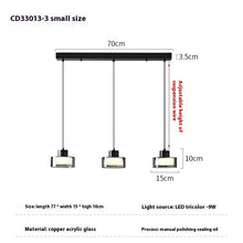 Carica l'immagine nel visualizzatore di Gallery, Lampada Sospesa in Rame e Vetro – Design Moderno e Raffinato
