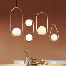 Carica l'immagine nel visualizzatore di Gallery, Nordic Style Personalized Round Ring Magic Bean Lamp Modern Hallway Small Chandelier