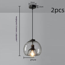Carica l'immagine nel visualizzatore di Gallery, Dining Room Chandelier Modern Minimalist Creative Bedroom Bedside Glass Chandelier