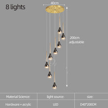 Carica l'immagine nel visualizzatore di Gallery, Lampadario Goccia a LED | Eleganza Verticale per Scale e Open Space