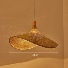 Carica l'immagine nel visualizzatore di Gallery, Lampadario “Bamboo Wave” – Rattan Naturale Stile Giapponese