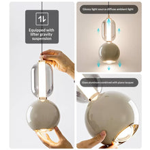 Carica l'immagine nel visualizzatore di Gallery, Lampadario da comodino per camera da letto, lampada a sospensione minimalista in vetro
