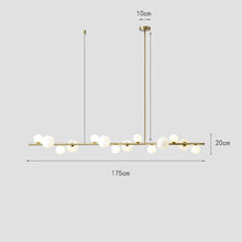 Carica l'immagine nel visualizzatore di Gallery, Lampadario Lineare Personalizzato – Sfere Azzurre in Stile Nordic Art