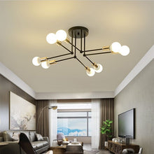 Carica l'immagine nel visualizzatore di Gallery, Lampada da soffitto in ferro battuto in stile nordico con 6 o 8 aste di ferro