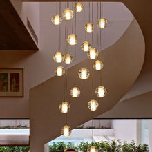 Carica l'immagine nel visualizzatore di Gallery, Lampadario di Cristallo a Sospensione "Diamond Bubble" – Design Regolabile per Scale e Foyer