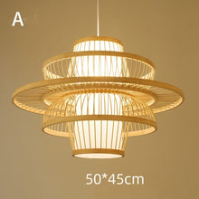 Carica l'immagine nel visualizzatore di Gallery, Bamboo Chandelier Chinese Restaurant Hotel Homestay Bedroom Balcony Lantern Rice Lamp