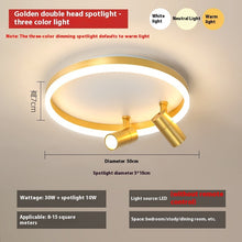 Carica l'immagine nel visualizzatore di Gallery, Plafoniera LED Oro con Faretti – Illuminazione Doppia e Stile Contemporaneo