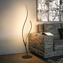 Carica l'immagine nel visualizzatore di Gallery, Lampada da Terra a LED Design Twig – Linee Fluide in Alluminio Nero Opaco